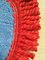 голубой переплетенный Моп Микрофибер красных Тассельс 450гсм влажный прокладывает окружающую среду дружелюбную